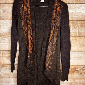 Nenette Lepore wool cashmere open front Women's Cardigan Sweater in Charcoal